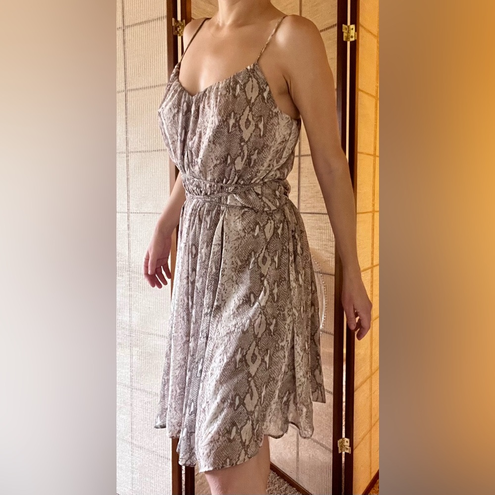 Banana Republic strappy snakeskin babydoll Grecian summer dress